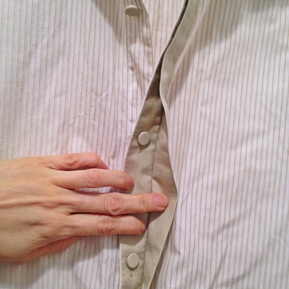 Mens Dress Shirt in Striped Beige - Picture 3 of 5